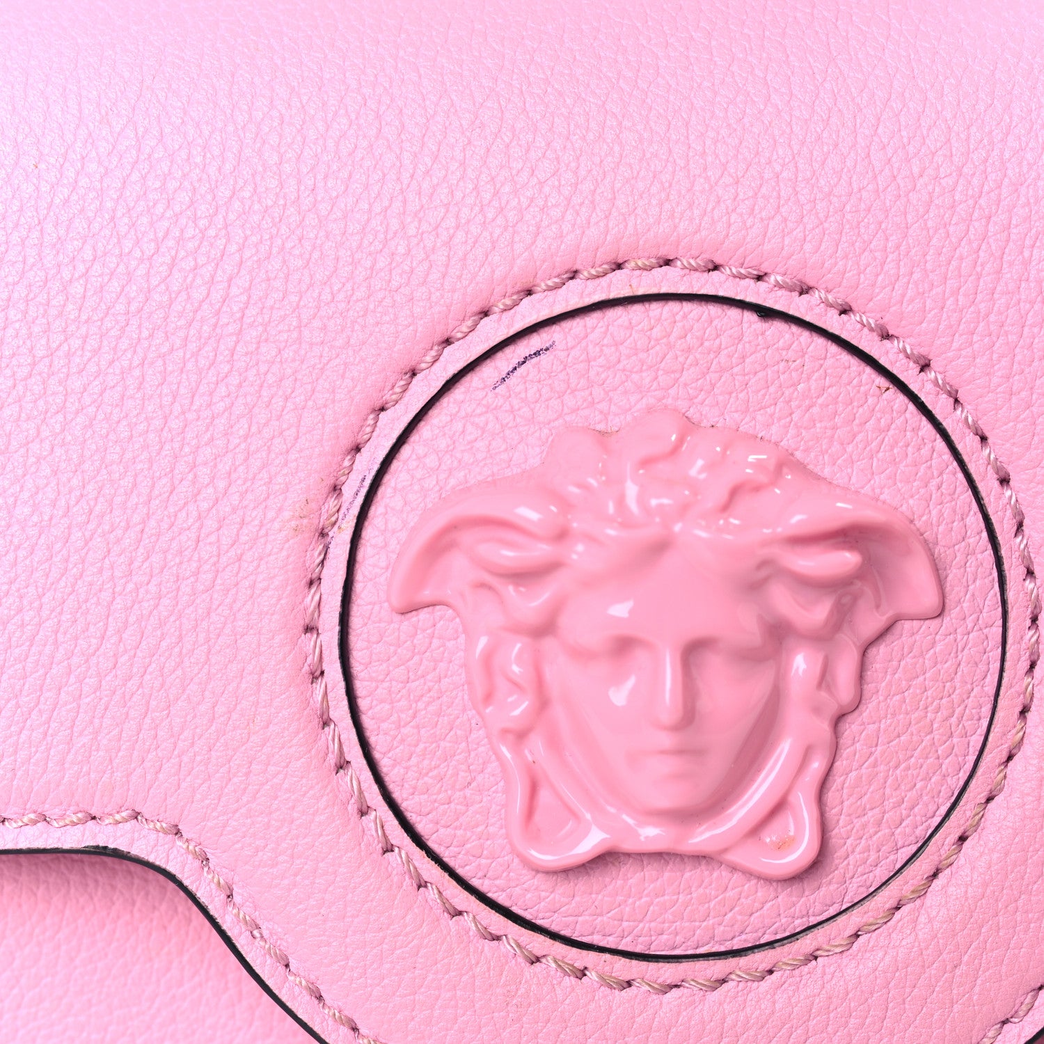 Versace Grained Calfskin Small La Medusa Top Handle Bag Pink 9 of 9
