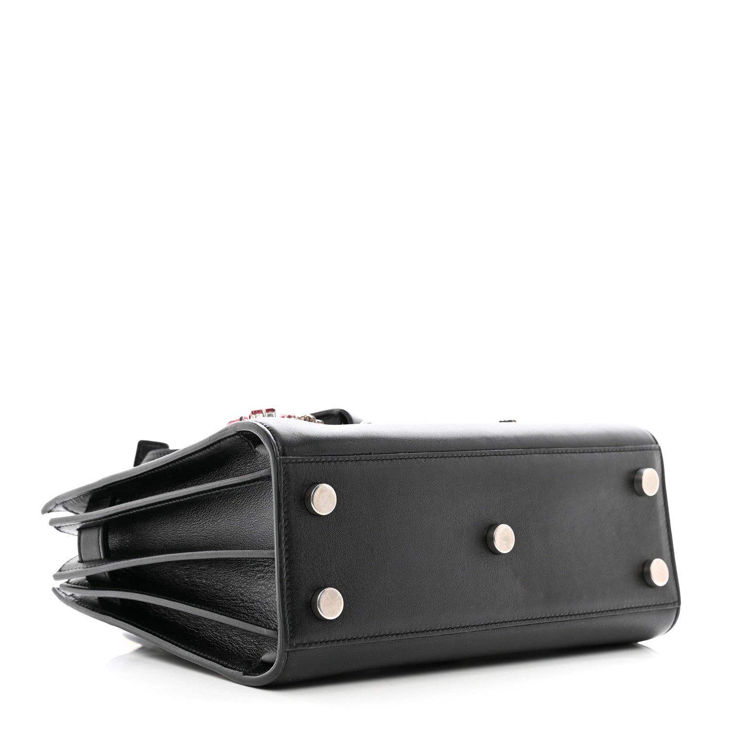 Saint Laurent Calfskin Crystal Embellished Nano Sac de Jour Black 4 of 10