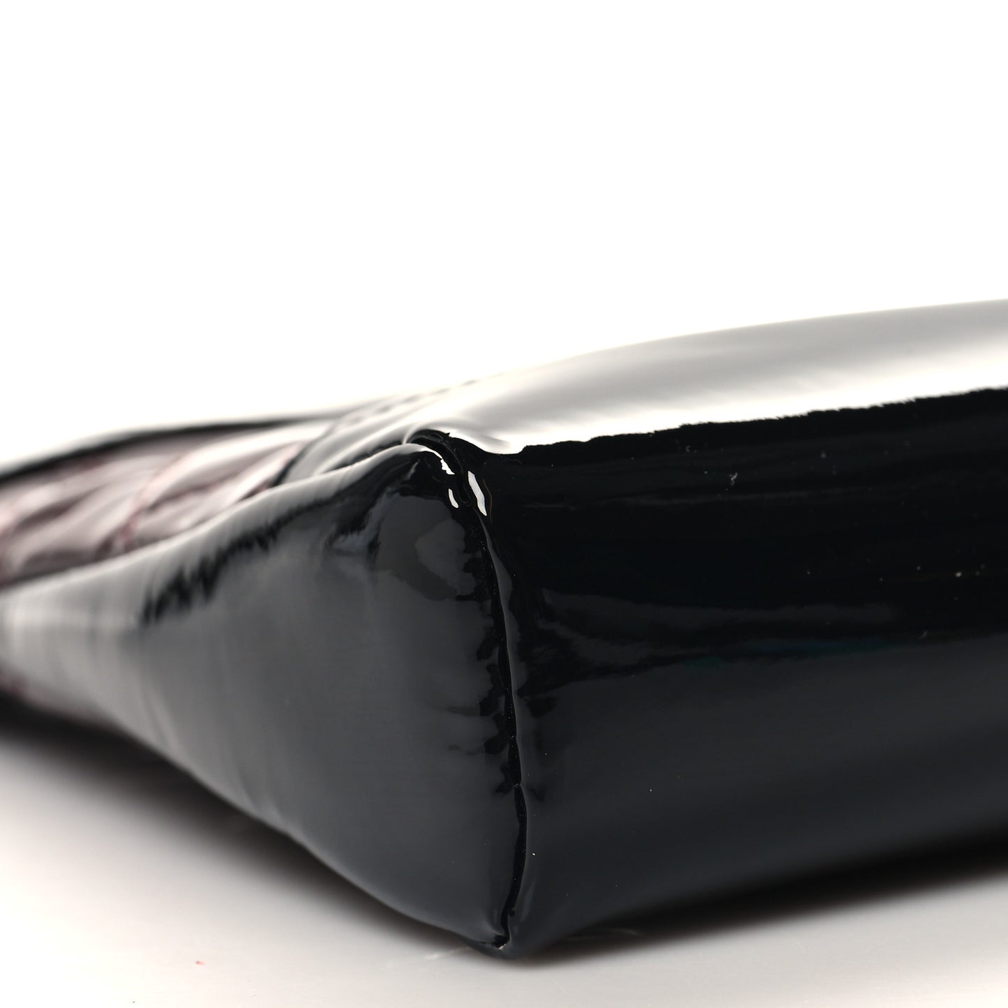 Patent Calfskin Quilted Mini 31 Shopping Bag Burgundy Black