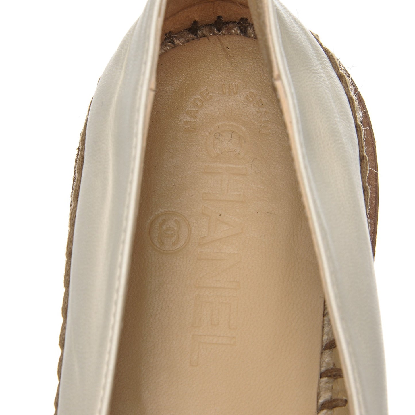 Lambskin CC Espadrilles 37 Ivory Black