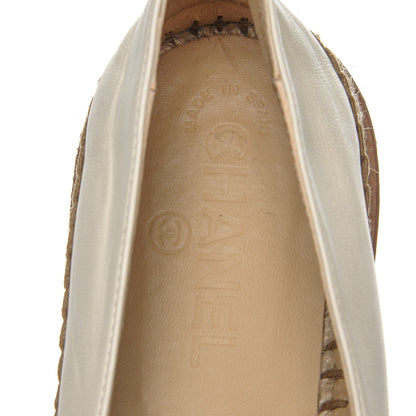 Chanel Lambskin CC Espadrilles 37 Ivory Black 6 of 7