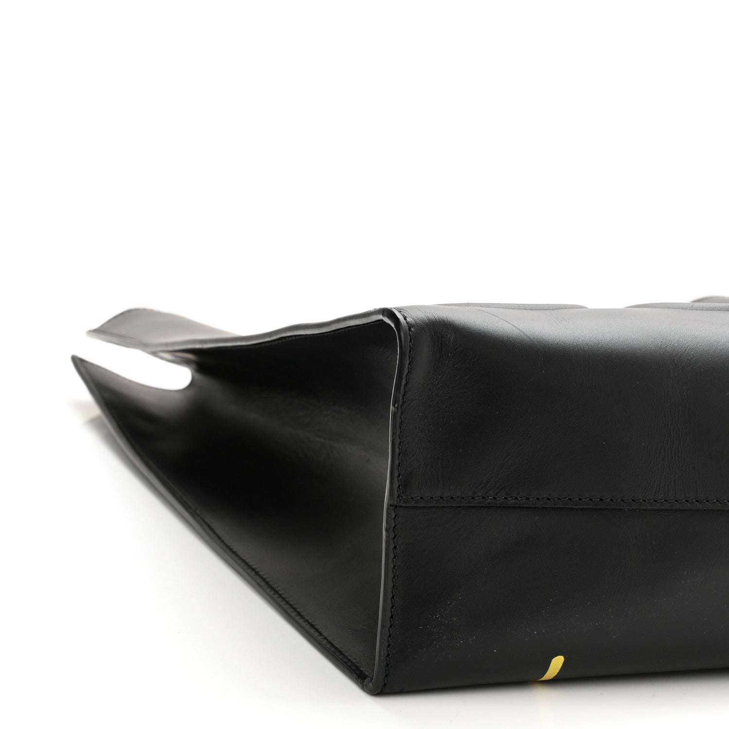 Gucci Calfskin GucciGhost Real Medium XL Tote Black Yellow 8 of 10