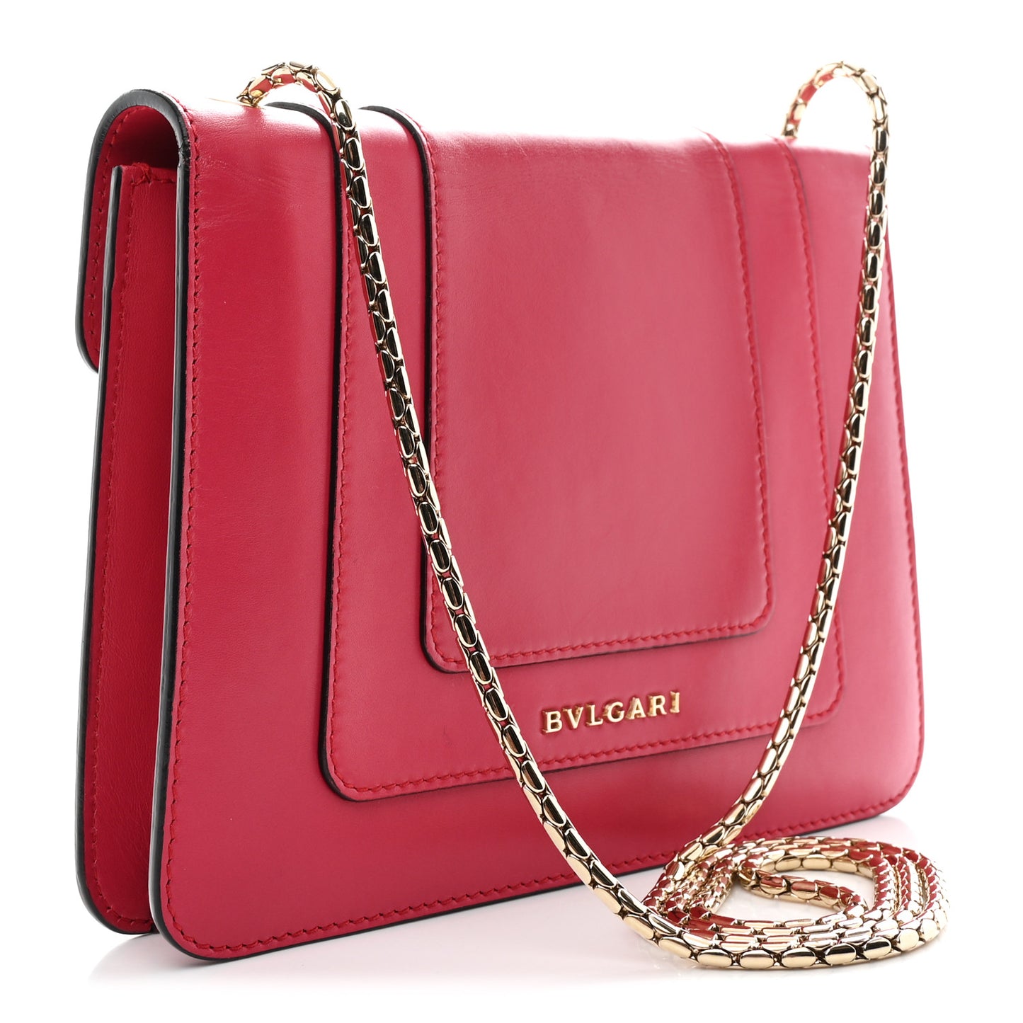 Calfskin Small Serpenti Forever Snake Strap Crossbody Bag Pink