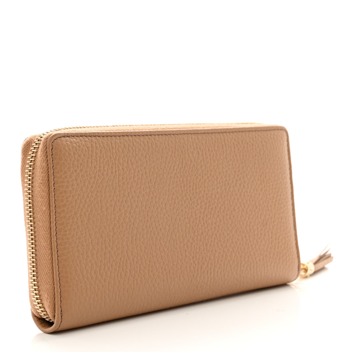 Gucci Pebbled Calfskin Soho Zip Around Wallet Camelia 3 of 8