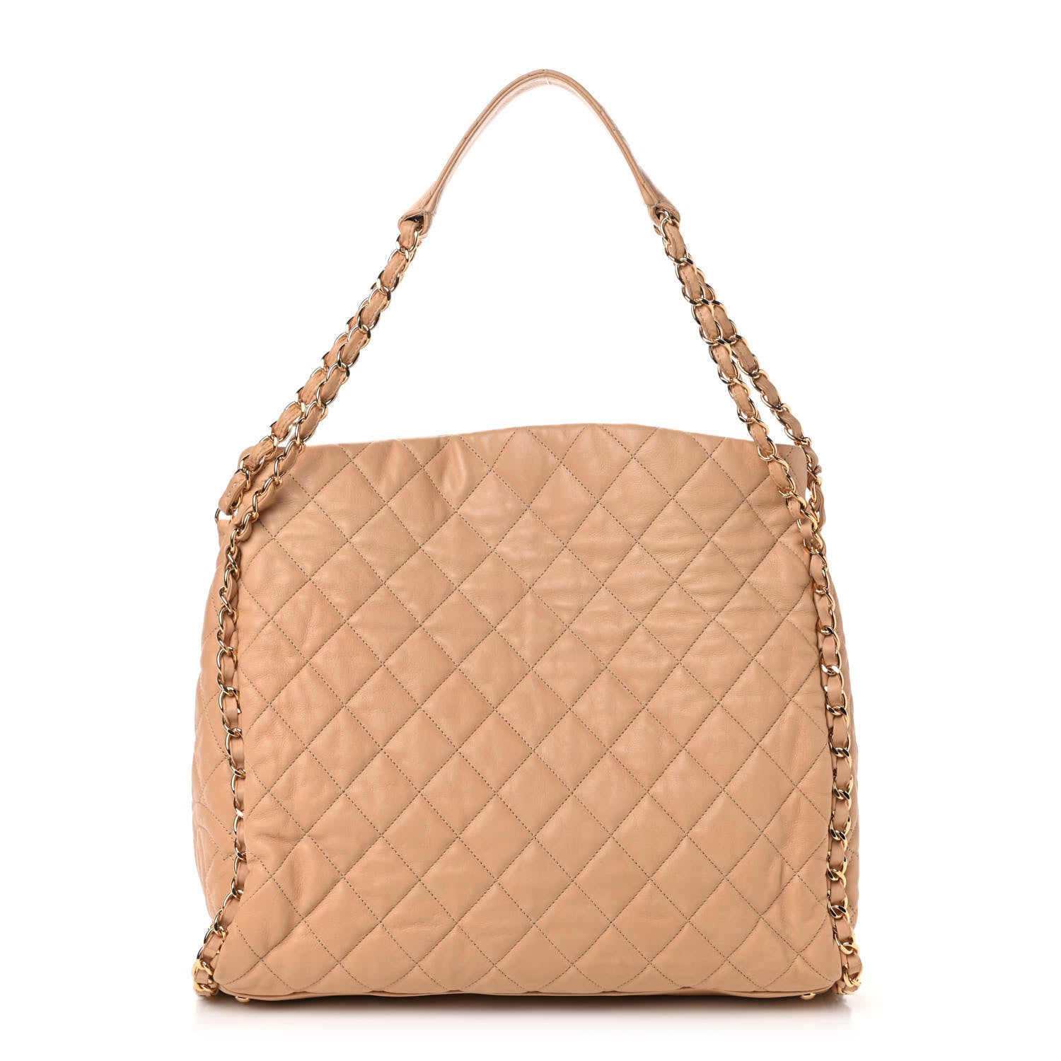 Chanel Calfskin Quilted Large Chain Me Hobo Beige 1 of 10