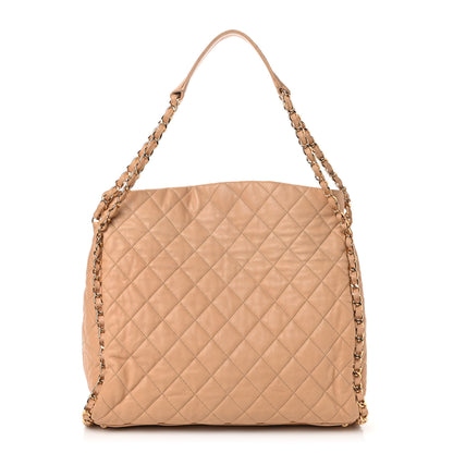 Chanel Calfskin Quilted Large Chain Me Hobo Beige 1 of 10