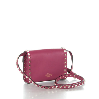 Valentino Garavani Vitello Mini Rockstud Flip Lock Crossbody Bag Deep Cyclamin 3 of 6