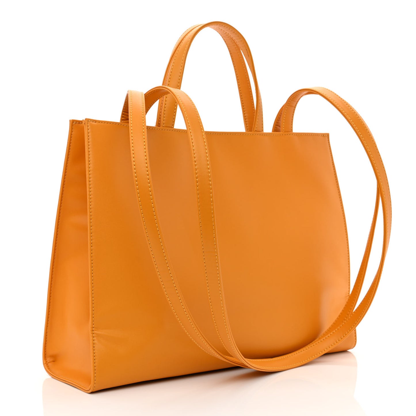 Vegan Leather Medium Shopping Bag Mustard