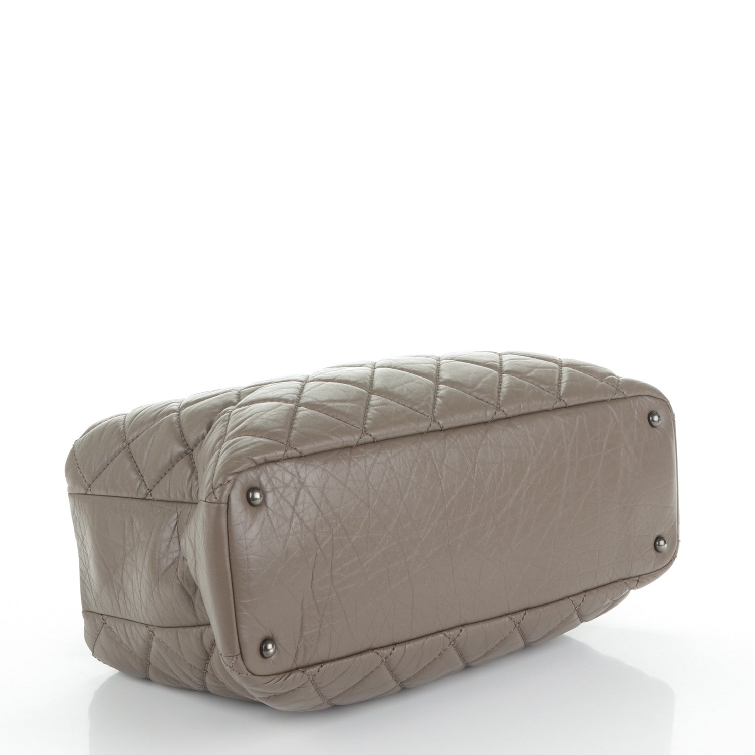 Chanel Aged Calfskin Tweed Large Quilted Portobello Tote Grey 4 of 7