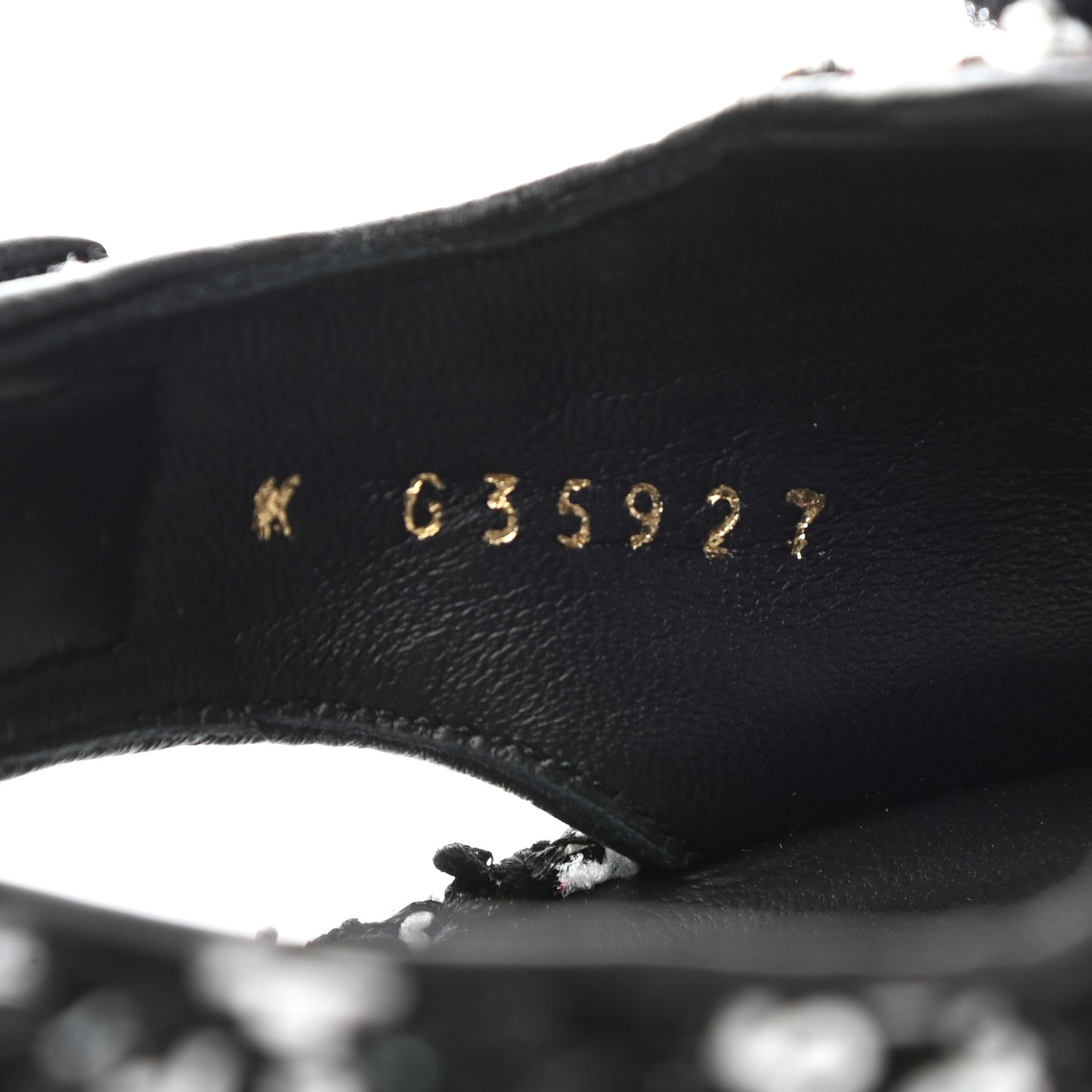 Tweed Lambskin Dad Sandals 38 Black White