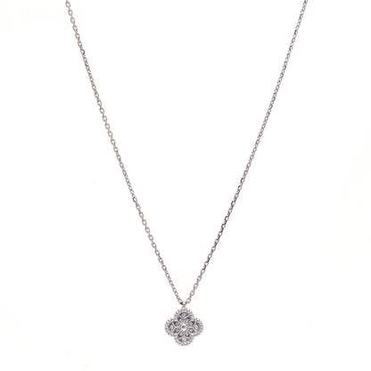 Van Cleef & Arpels 18K White Gold Diamond Sweet Alhambra Pendant Necklace 3 of 7