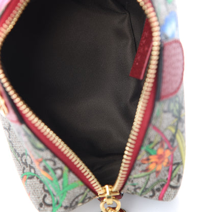 Gucci Soft GG Supreme Monogram Flora Calfskin Small Ophidia Cosmetic Case Beige Ebony Multicolor Rosso 4 of 10