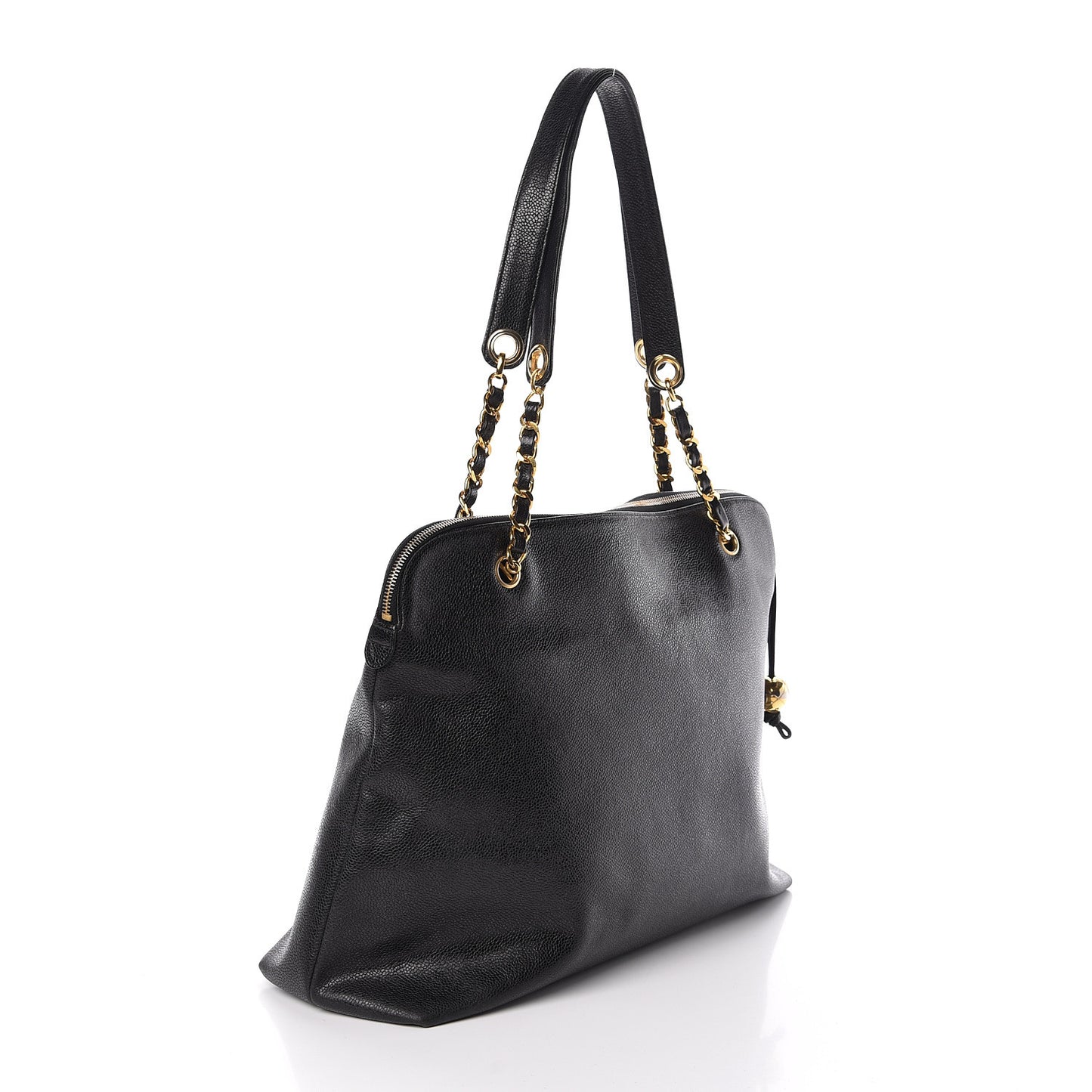 Caviar Large CC Shoulder Bag Black