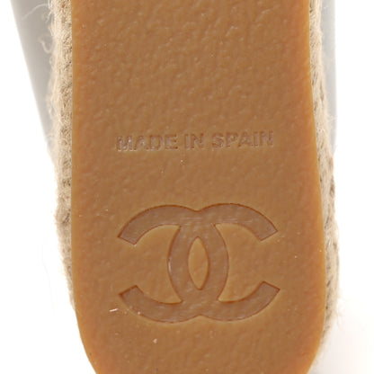 Chanel Lambskin Suede CC Espadrille Wedges 36 White Black 7 of 8