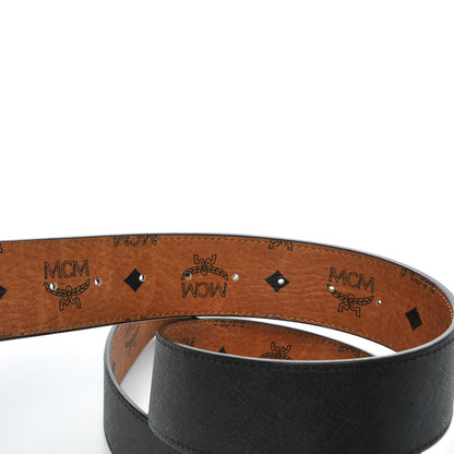 MCM Saffiano Visetos Reversible Belt Black Cognac 7 of 8