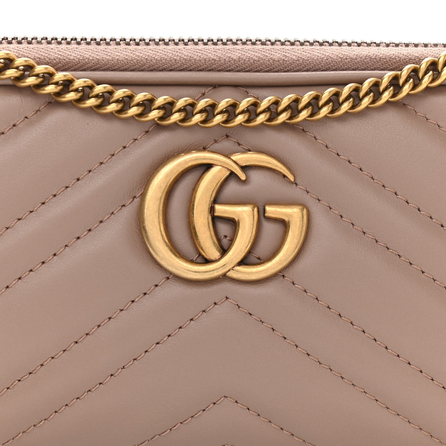 Calfskin Matelasse Mini GG Marmont Chain Crossbody Bag Porcelain Rose