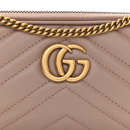 Gucci Calfskin Matelasse Mini GG Marmont Chain Crossbody Bag Porcelain Rose 7 of 10