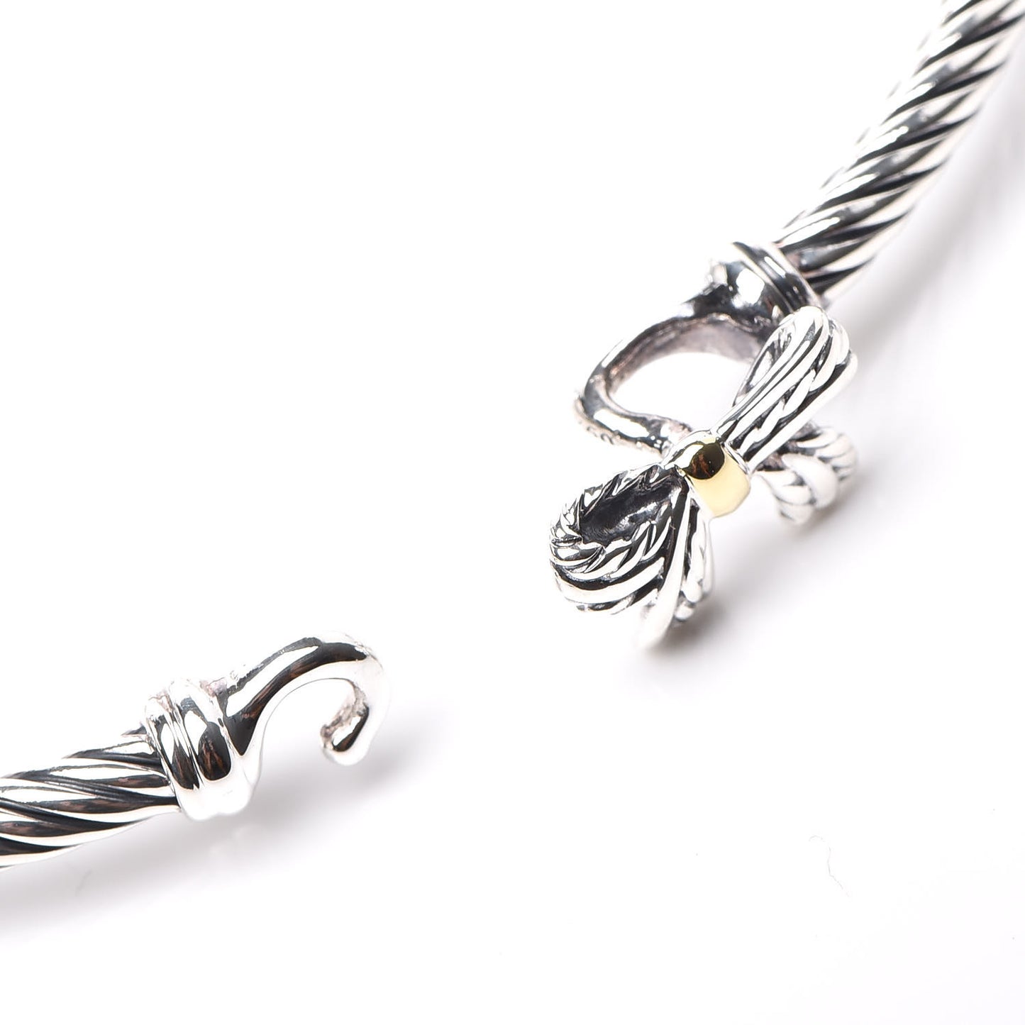 Sterling Silver 18K Yellow Gold Bow Cable Collectibles Bracelet