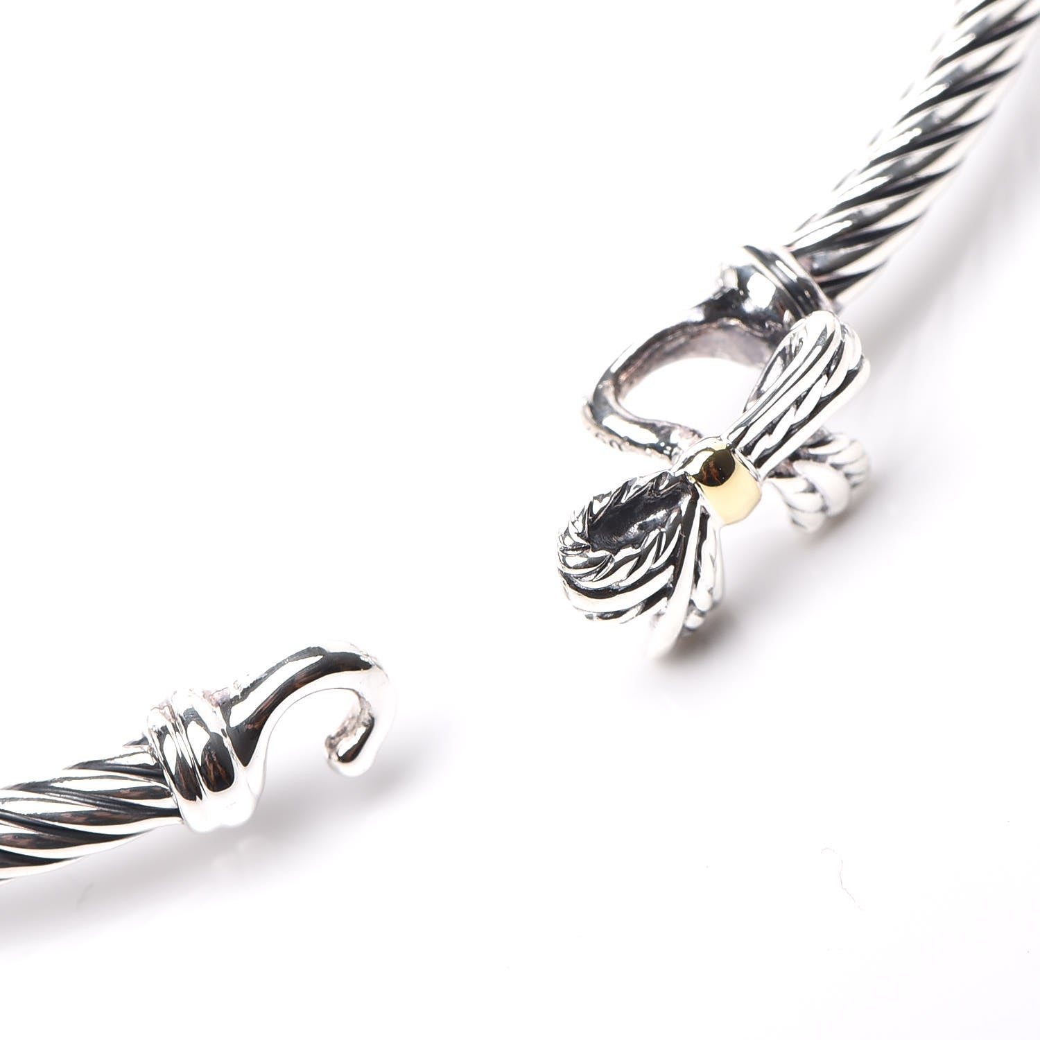 David Yurman Sterling Silver 18K Yellow Gold Bow Cable Collectibles Bracelet 4 of 5