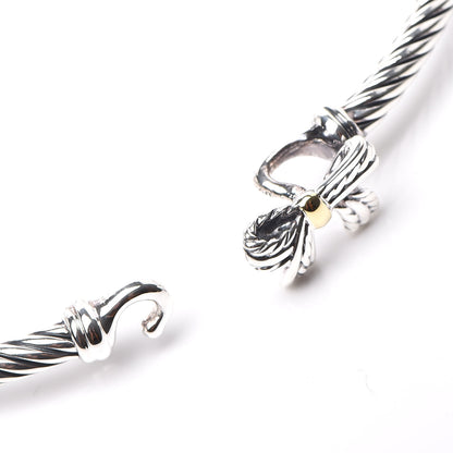 David Yurman Sterling Silver 18K Yellow Gold Bow Cable Collectibles Bracelet 4 of 5
