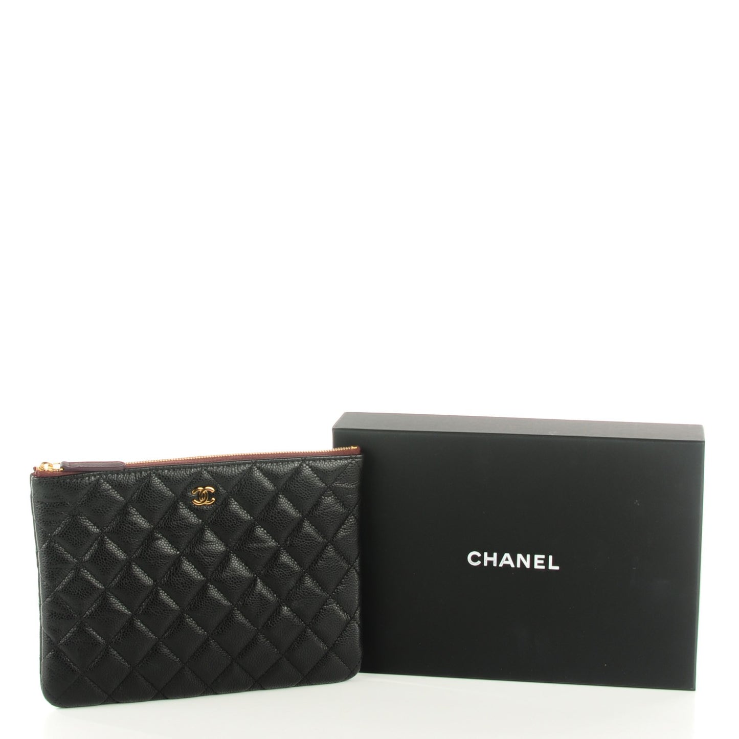 Caviar Quilted Medium Cosmetic Case Black