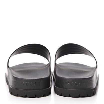 Gucci Rubber Web Mens Lug Sole Slide Sandals 10 Black Green Red 13 of 14