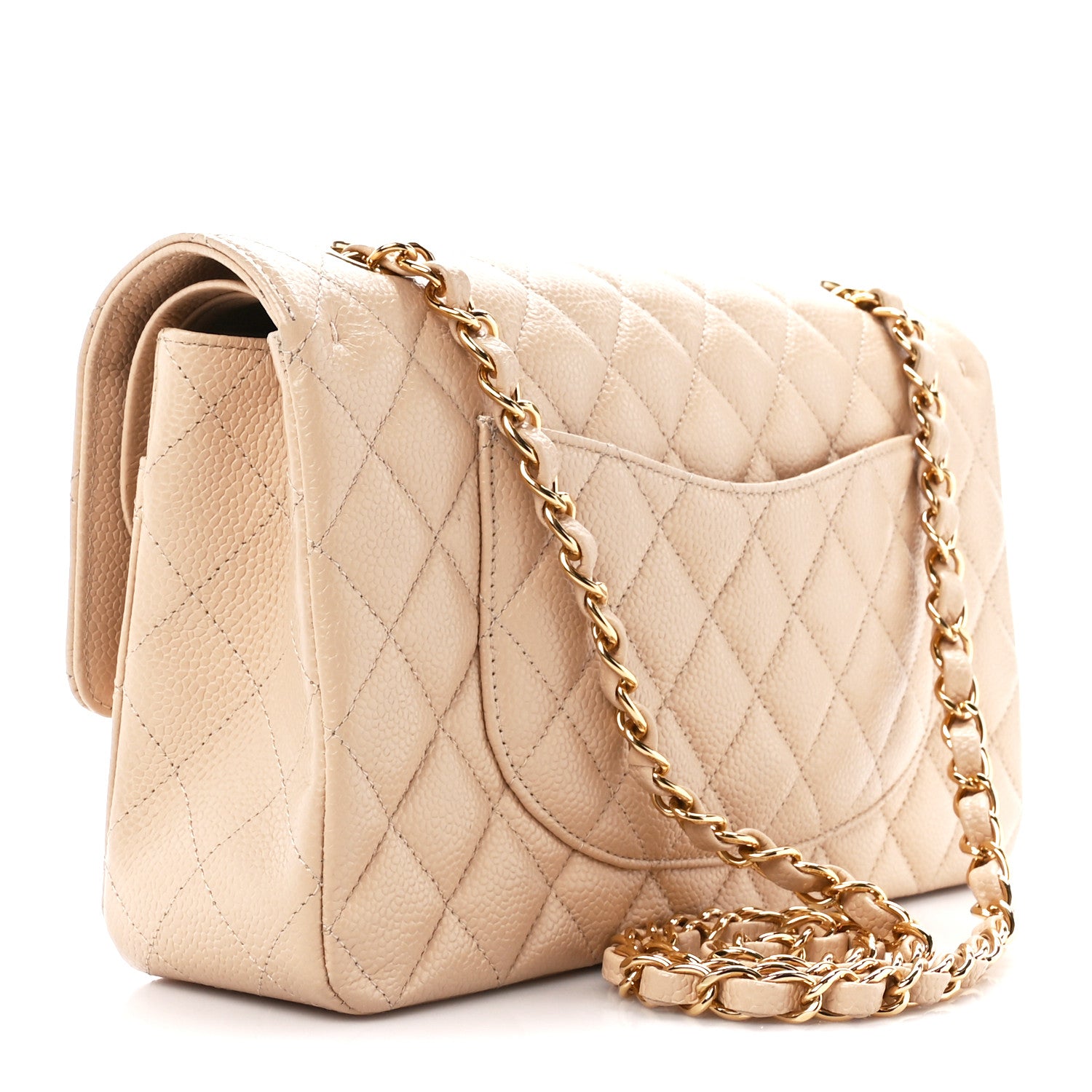 Chanel Caviar Quilted Medium Double Flap Beige 3 of 12