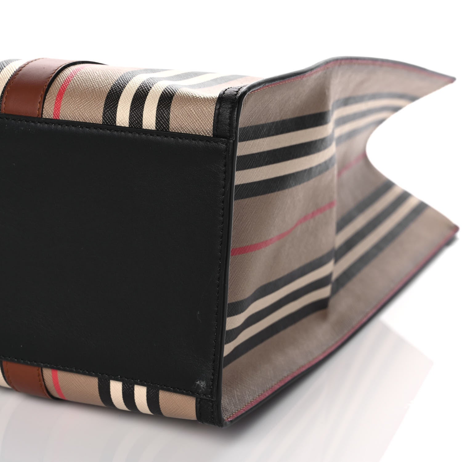 Burberry E-Canvas Stripe Book Tote Archive Beige 10 of 12