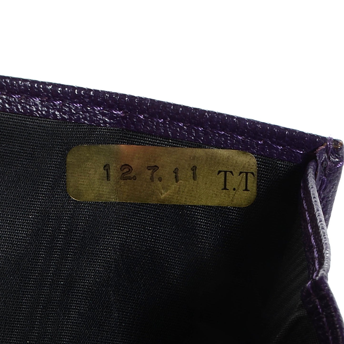 Chevre Goatskin Compact CC Flap Wallet Purple