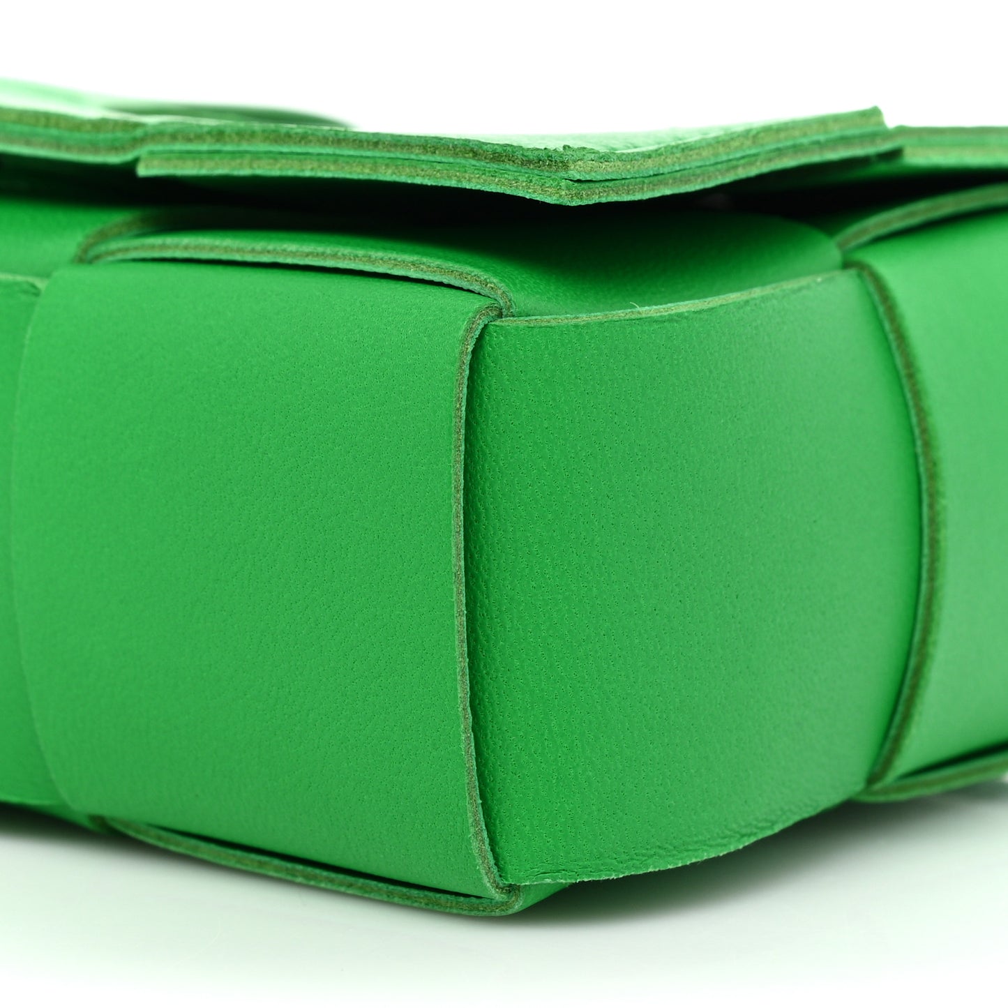 Crinkled Lambskin Maxi Intrecciato Extra Mini Cassette Crossbody Bag Parakeet