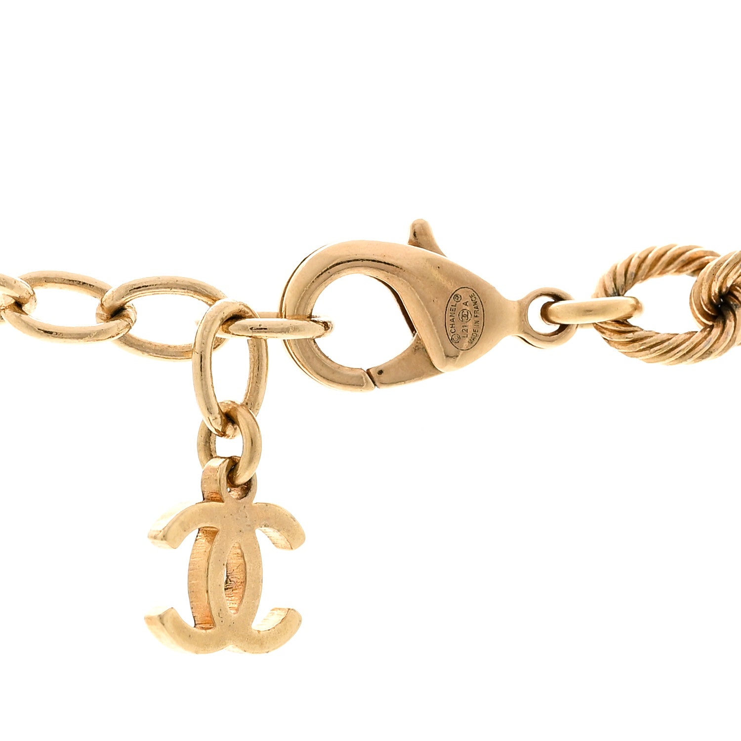 Chanel Metal Quilted CC Necklace Gold 4 of 5