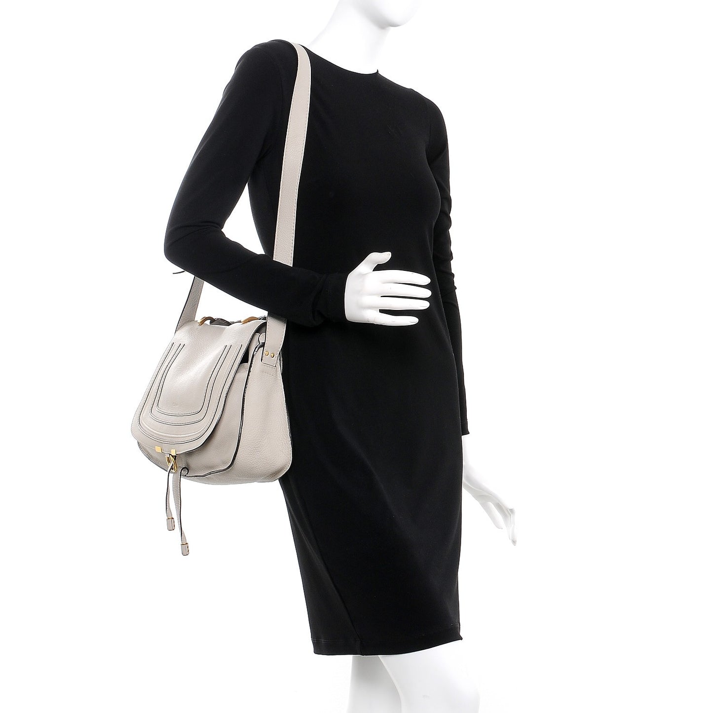 Calfskin Medium Marcie Top Handle Bag Dove