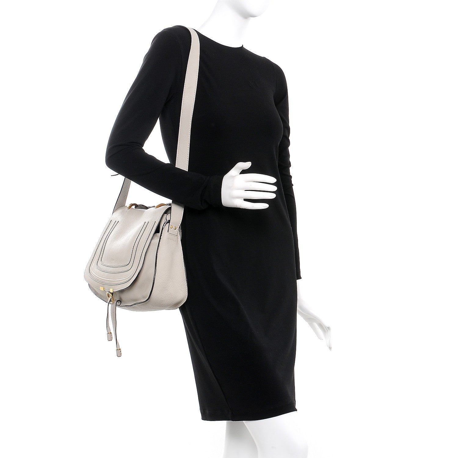 Chloe Calfskin Medium Marcie Top Handle Bag Dove 2 of 8