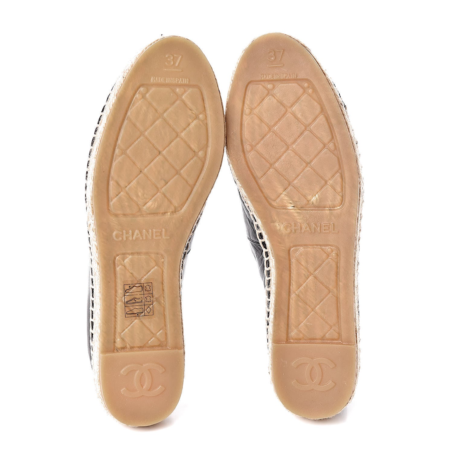 Chanel Lambskin CC Espadrilles 37 Black 5 of 11