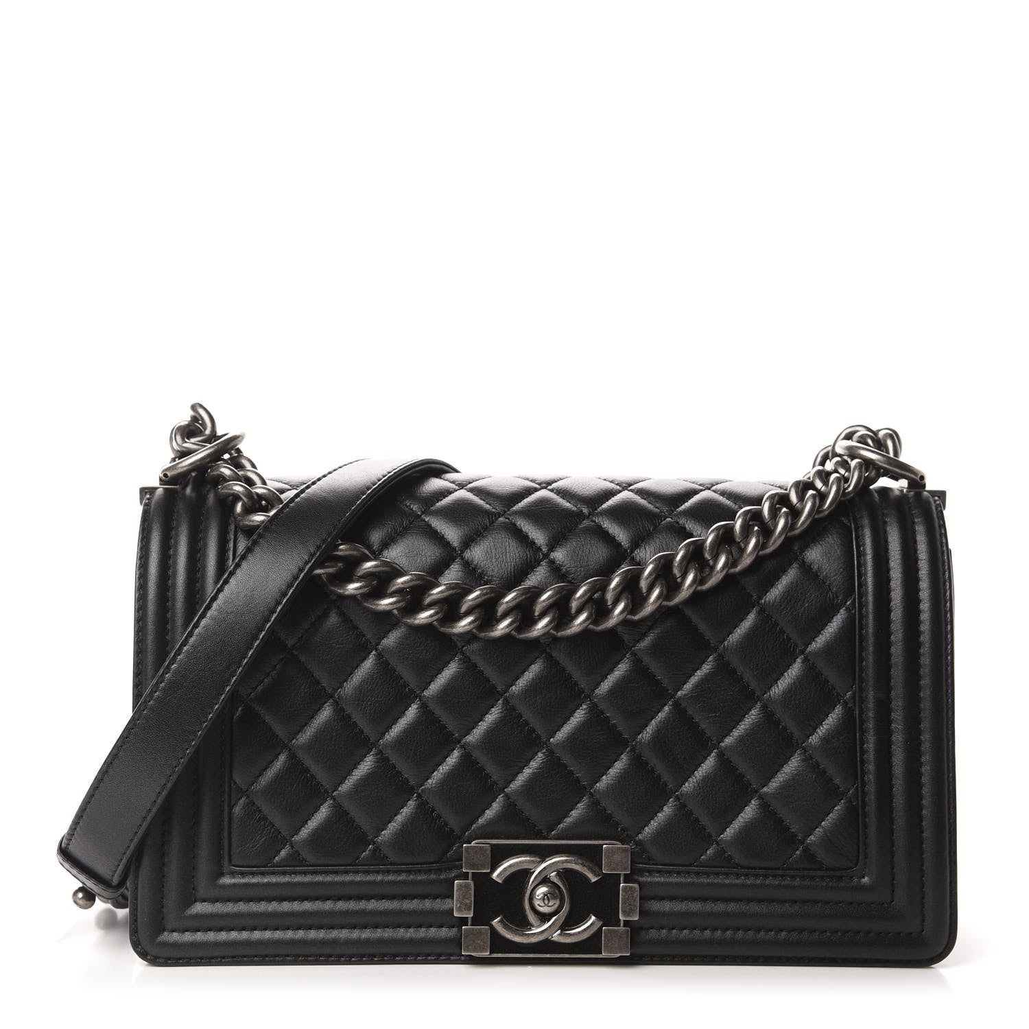 Chanel Calfskin Quilted Medium Boy Flap Black 1 of 10