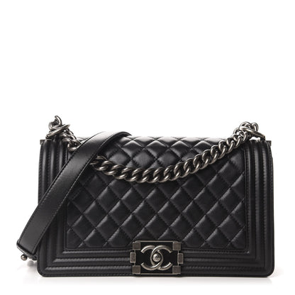 Chanel Calfskin Quilted Medium Boy Flap Black 1 of 10