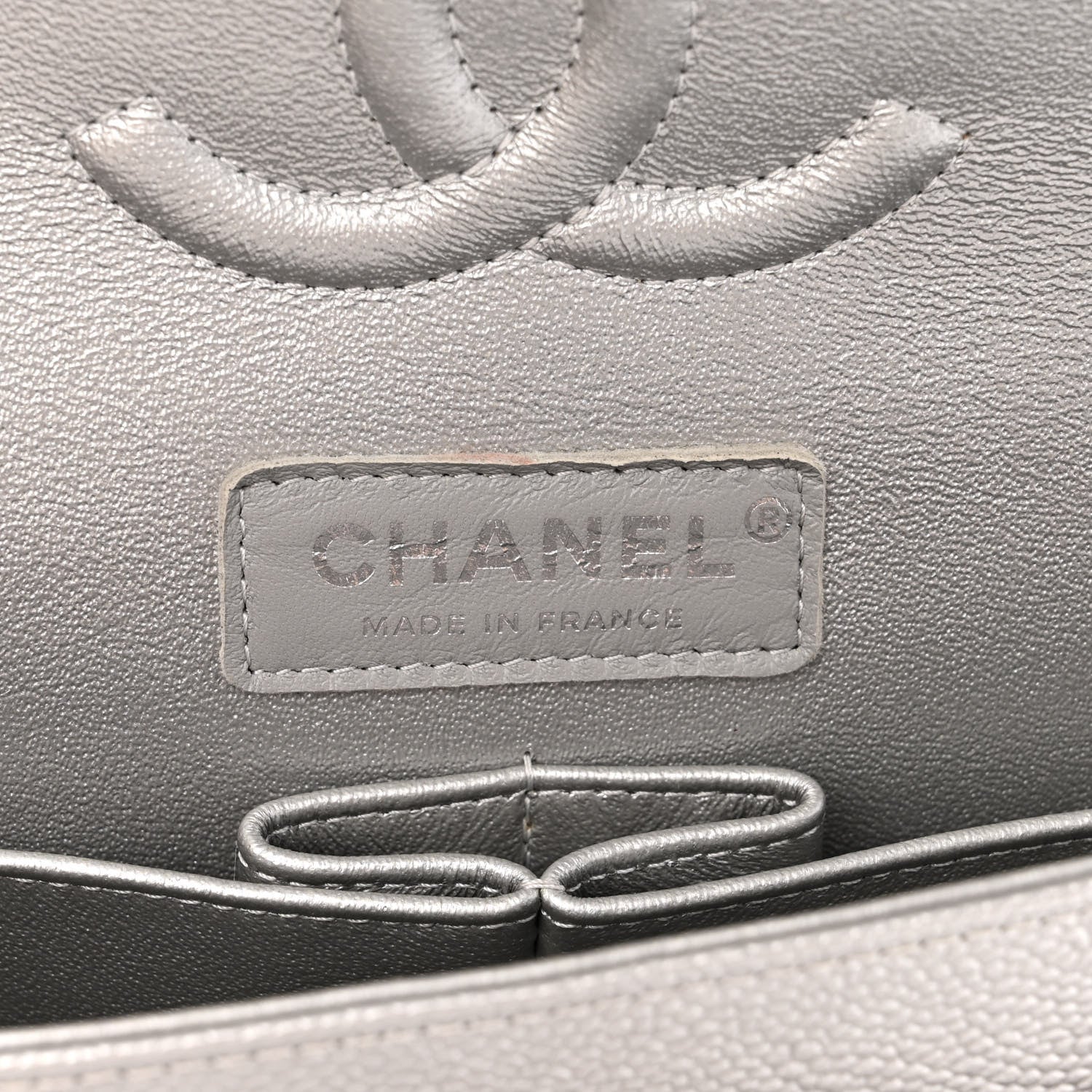 Chanel Metallic Caviar Quilted Medium Double Flap Silver 6 of 10