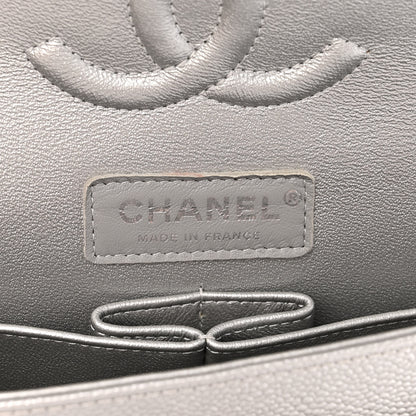 Chanel Metallic Caviar Quilted Medium Double Flap Silver 6 of 10