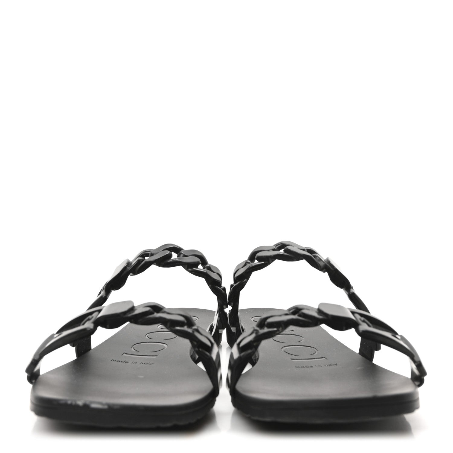 Gucci Rubber Womens Slide Sandals 40 Black 3 of 9