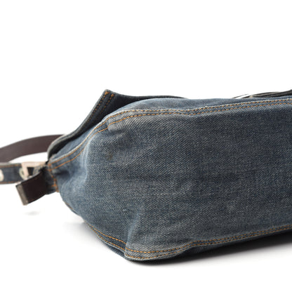 Fendi Denim Mama Baguette Blue 6 of 9