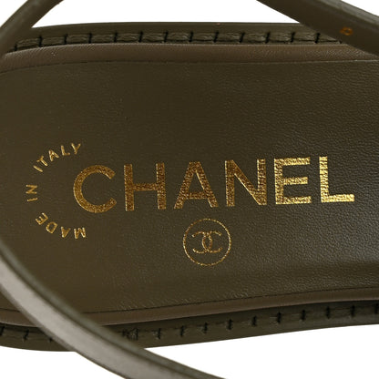 Chanel Calfskin Crystal CC Slingback Flats 39 Black 8 of 10