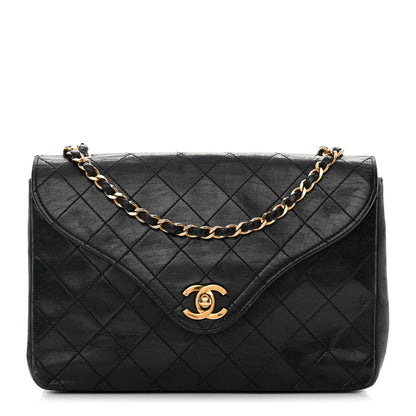 Chanel Lambskin Diamond Stitch Envelope Single Flap Black 1 of 23