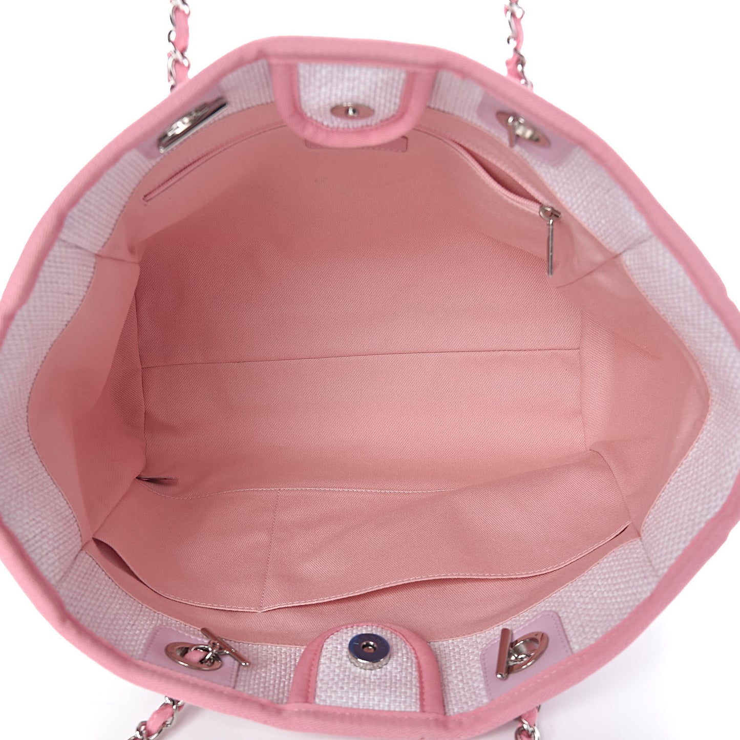 Woven Straw Raffia Small Deauville Tote Pink