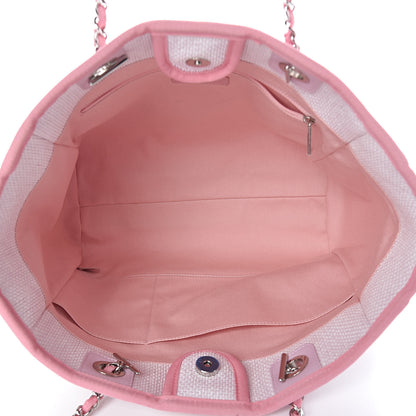 Chanel Woven Straw Raffia Small Deauville Tote Pink 5 of 15