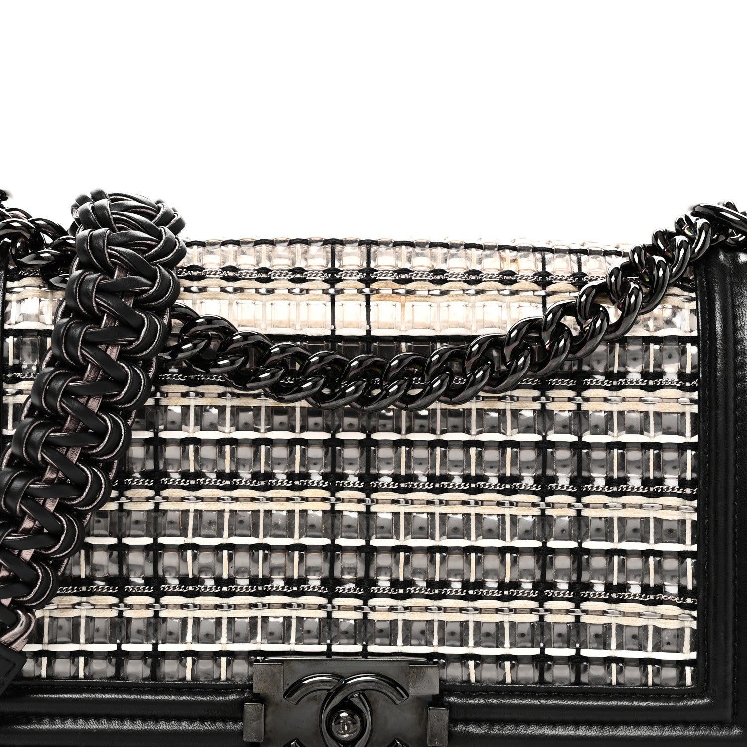 Chanel PVC Thread Woven Medium Boy Flap Black 11 of 13