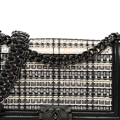 Chanel PVC Thread Woven Medium Boy Flap Black 11 of 13
