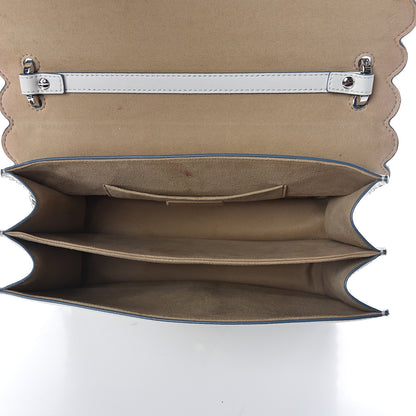 Fendi Vitello Liberty Scalloped Studded Kan I Shoulder Bag Bianco 4 of 9