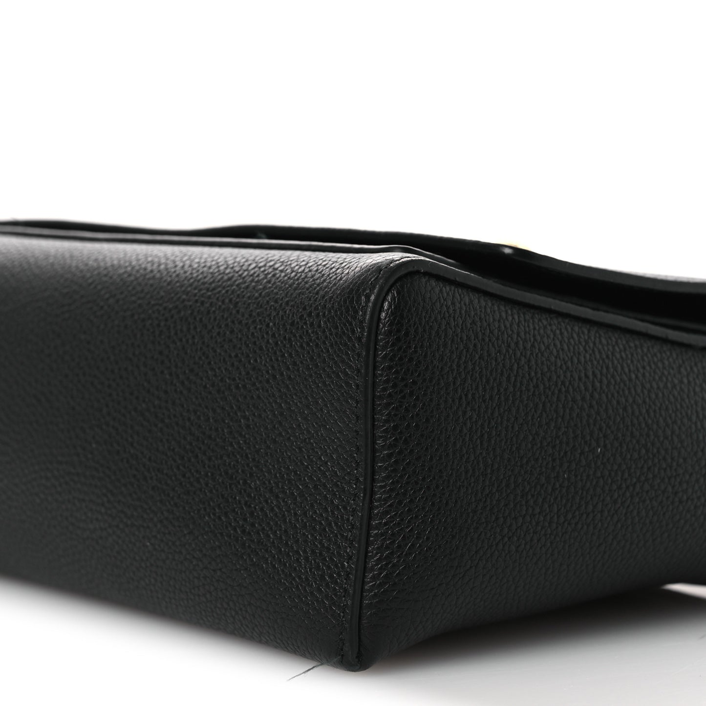 Grainy Calfskin Note Crossbody Bag Black