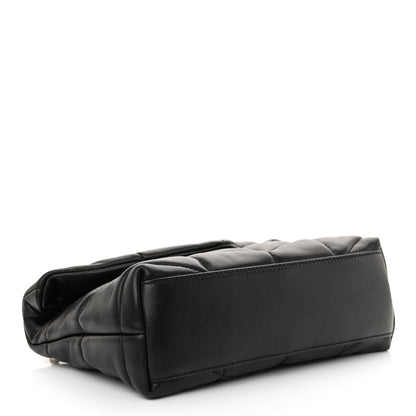 Saint Laurent Lambskin Quilted Toy Loulou Puffer Monogram Chain Satchel Black 4 of 11