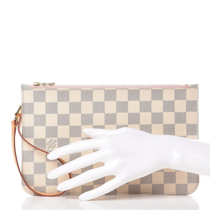 Louis Vuitton Damier Azur Neverfull MM GM Pochette Rose Ballerine 2 of 14